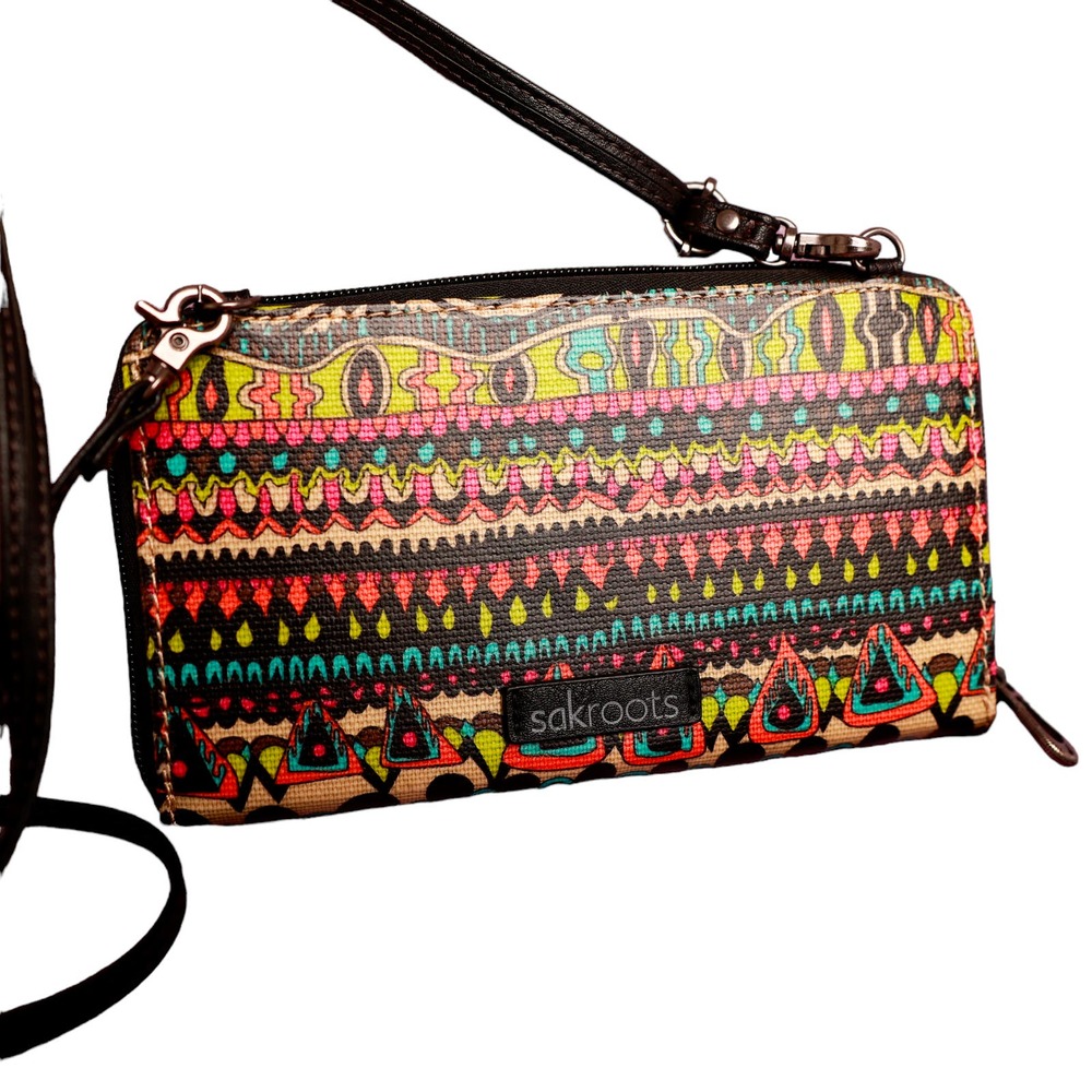 SAKROOTS Multicolor Peace Zip Around Women’s Clutch Wallet